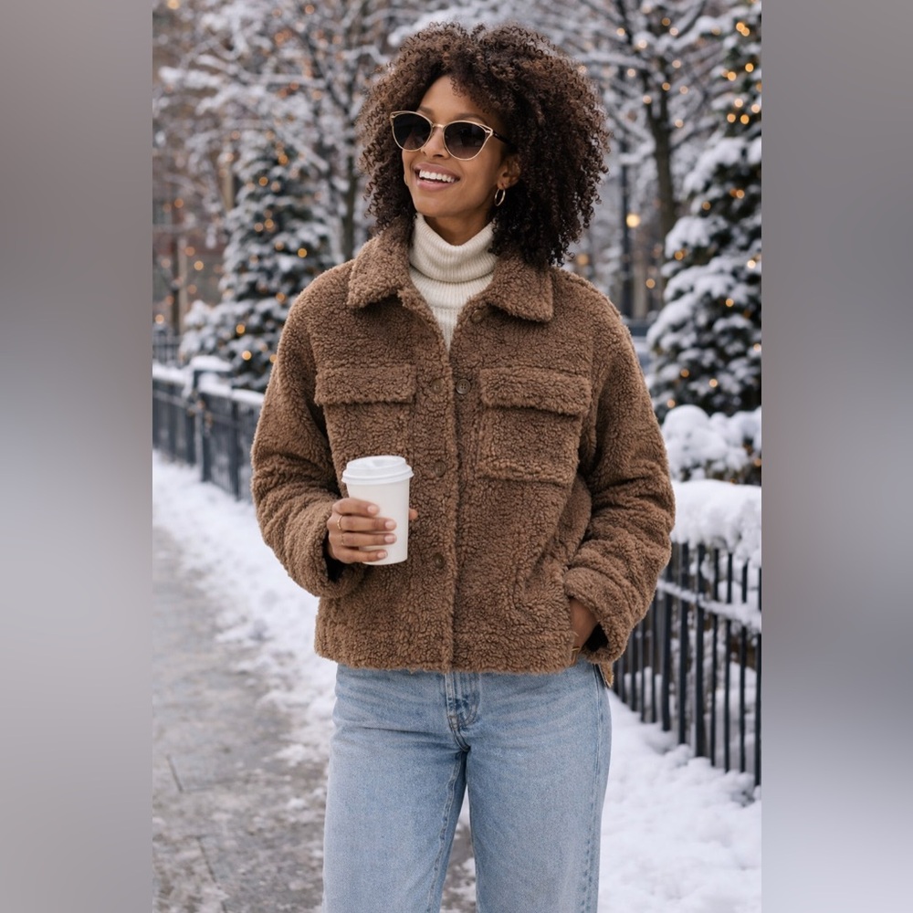 LAST CHANCE Cropped Sherpa Trucker Jacket